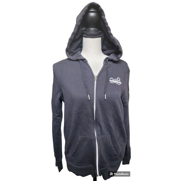 Disney Parks 2018 Black Full Zip Hoodie 2 Sides Size M - Picture 2 of 7